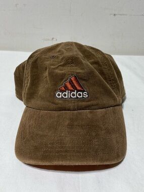 Adidas Corduroy Strap-back Hat Brown 100% Cotton Climalite 06/15 One Size